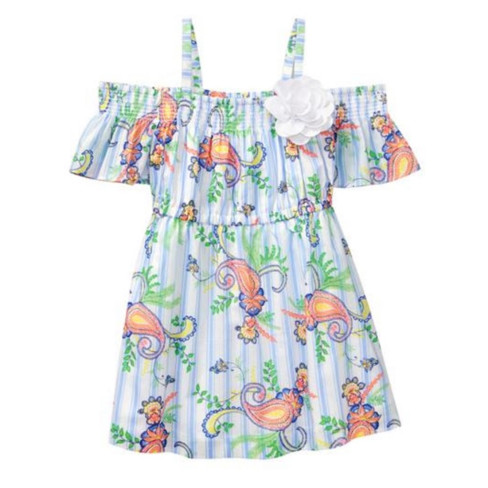 NWT Sz 4 Janie and Jack Paisley Off The Shoulder Dress